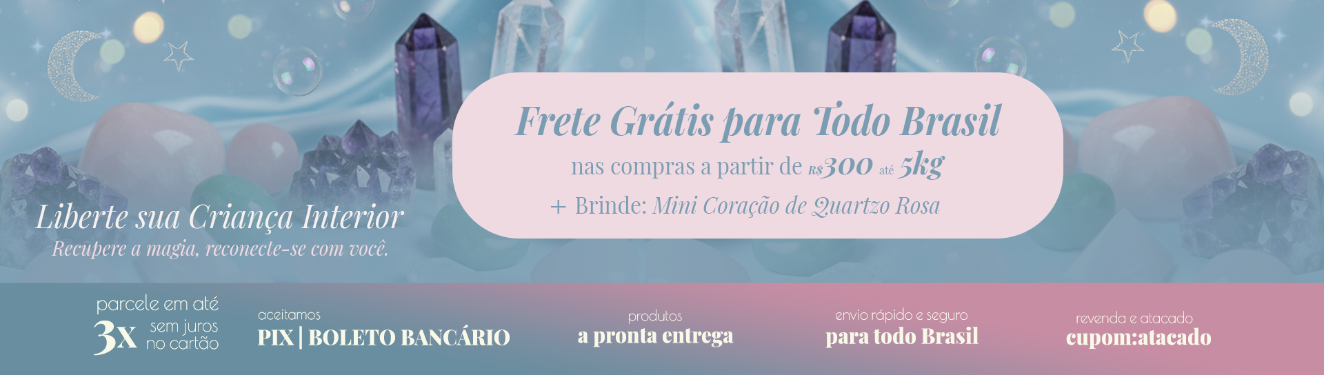Saldão Minas Cristais: Cuidado, Sonhos e Cristais com até 30% OFF! 